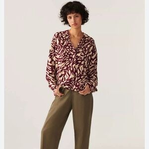 Ba&sh XS Burgundy Gala shirt